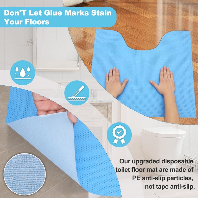 Miumoon Upgraded 25 Pack Disposable Toilet Mats,Super Absorbent Toilet Floor Protector from Urine,Disposable Toilet Floor Mat for Urine,U Shaped Toilet Mat for Urine,Around Toilet Floor Protector 24" x 22" - Image 5